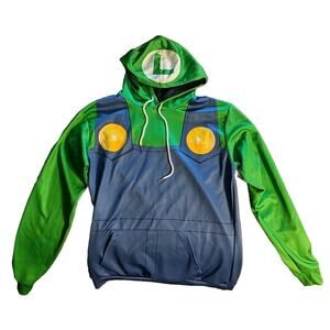 Kids Nintendo Luigi Hoodie Jacket Costume Super Mario Brother Size Small